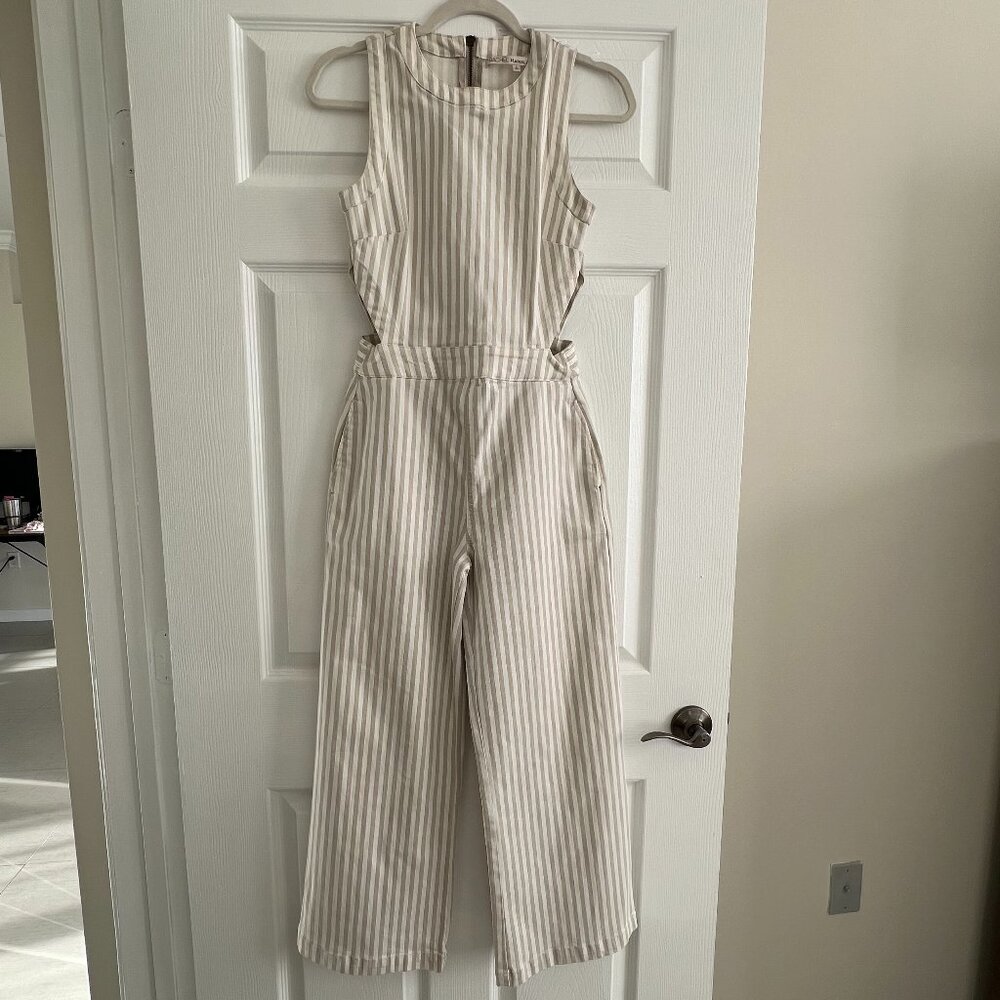 RACHEL Rachel Roy Striped Side-Cutout Jumpsuit Size 2